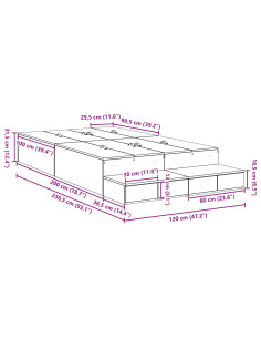 Struttura letto con contenitore Grigio Sonoma 120 cm