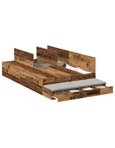 Struttura letto con contenitore Legno vecchio 120 cm