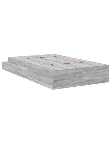 Struttura letto con contenitore Grigio Sonoma 120 cm