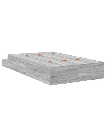 Struttura letto con contenitore Grigio Sonoma 120 cm