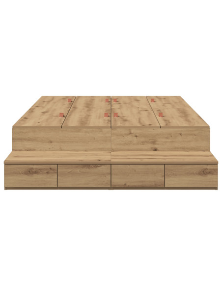 Struttura Letto con Contenitore  Rovere Artigianale 120x200 cm