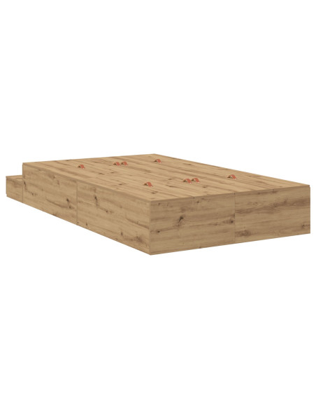 Struttura Letto con Contenitore  Rovere Artigianale 120x200 cm