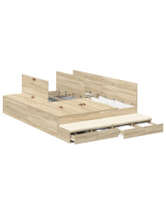 Struttura letto con contenitore Rovere Sonoma 140 cm 2