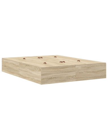 Struttura letto con contenitore Rovere Sonoma 140 cm
