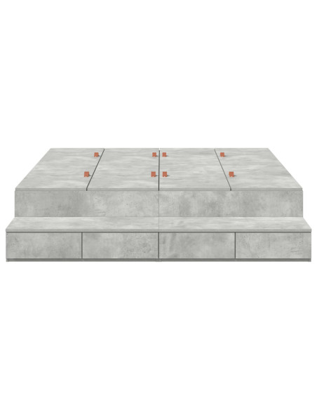 Struttura letto contenitore  Grigio cemento Legno ingegnerizzato