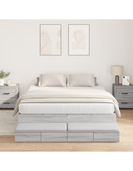 Struttura letto con contenitore  Grigio sonoma Legno ingegnerizzato