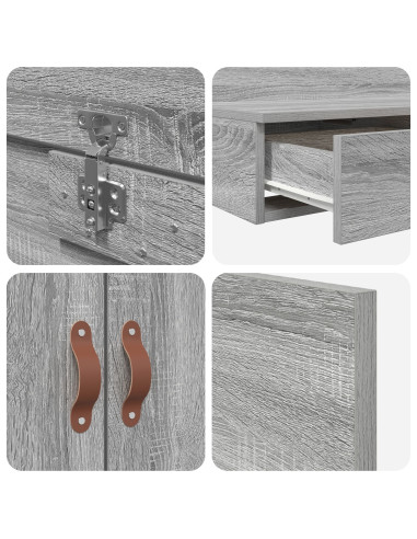 Struttura letto con contenitore Grigio Sonoma 140 cm