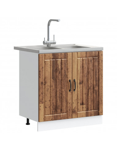 Mobile Cucina 'Lucca' di  con Doppie Vasche - Legno Vecchio, Legno Ingegnerizzato