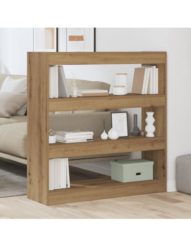 Mobile per libri/separatore di stanze in rovere artigianale - 100x30x103cm, realizzato in legno ingegnerizzato