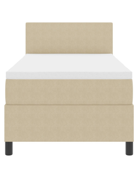 Letto con Rete e Materasso Verde Chiaro Grigio 90x200 cm Tessuto in Corduroy