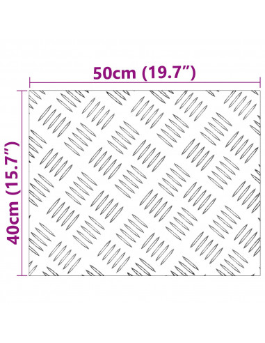 Pannelli in Alluminio a Righe 2 pz Antiscivolo 50x40 cm