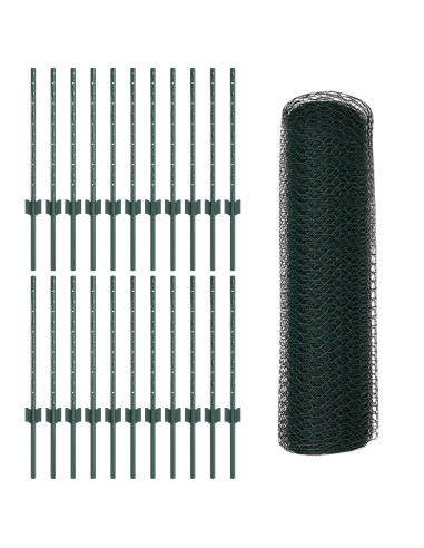 Recinzione con Posto Verde 0,6 x 50 m Acciaio e PVC