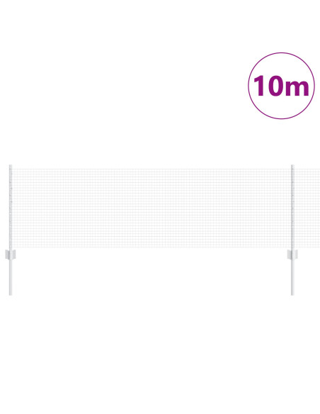 Recinzione in filo saldato  con 5 pali U argento 0.6x10 m acciaio