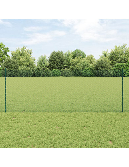 Pali per Recinzione  11 pcs U-Channel Verde 80 cm Acciaio, Recinzione Esagonale  Verde 0.8 x 50 m Acciaio