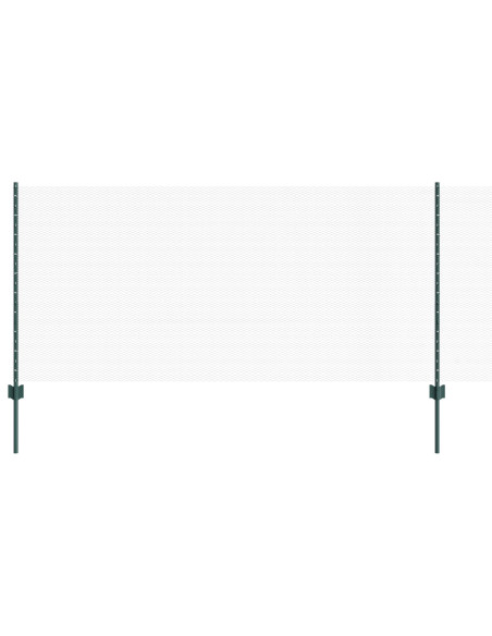Pali di Recinzione  11 pz U-Channel Verde 100 cm Acciaio, Recinzione Esagonale Verde 1x100 m Acciaio