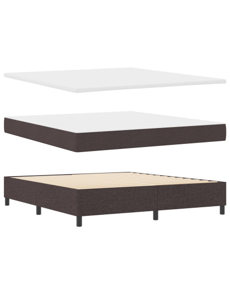 Letto a Rete con Materasso e Panchina Marrone Scuro 180x200 cm Tessuto