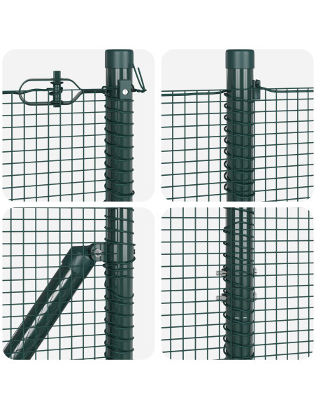 Recinzione in Filo Saldato  con 13 Post Verde 1.4x25 m Acciaio