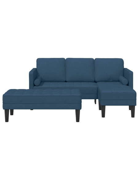 Set Divano da 2 pezzi con Cuscini Blu in Tessuto