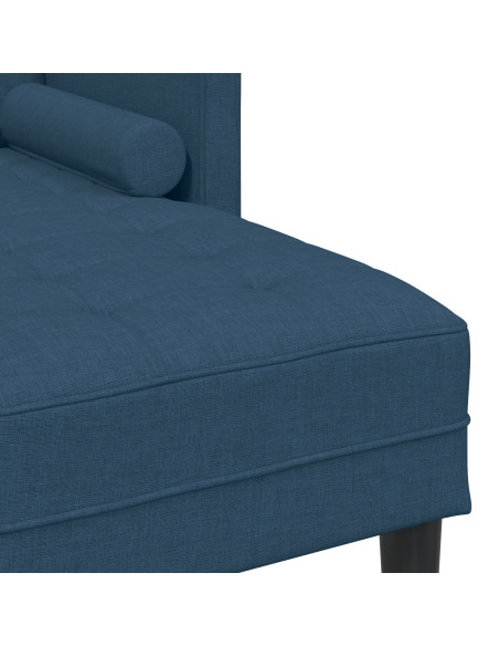 Set Divano da 2 pezzi con Cuscini Blu in Tessuto