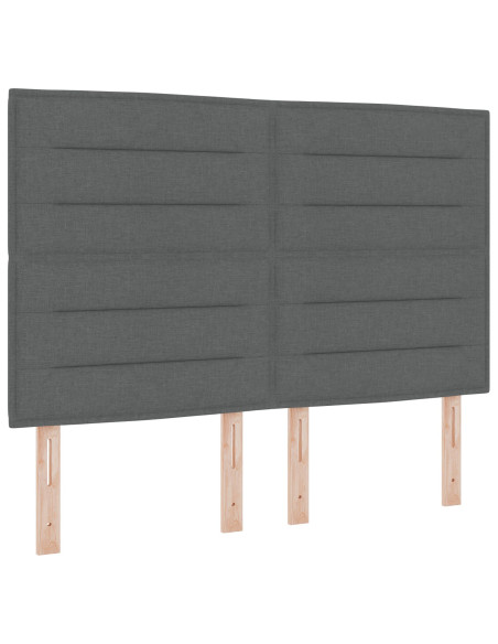 Letto con Box Spring con Materasso & Panchina Grigio Scuro 140x200 cm Tessuto