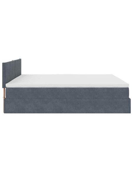 Struttura Letto Pouf con Materasso 160x200 cm in Velluto
