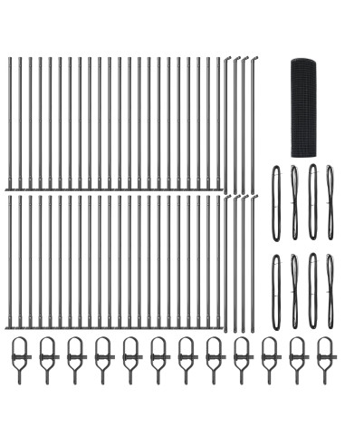 Palo della recinzione Grigio 100 x 0,8 m (rete 12 x 12 mm)