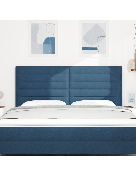 Testiera con testiera Blu 180 cm Pelle Sintetica