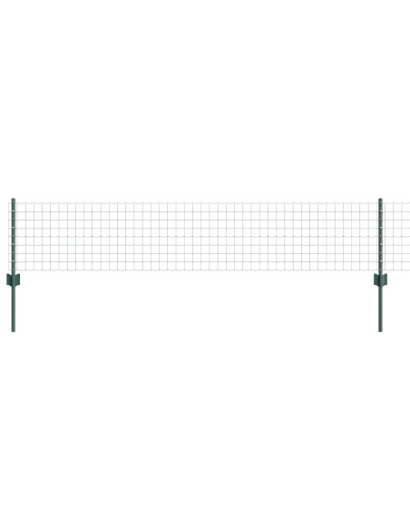 Recinzione Euro  con 5 Pali a U Verde 0.4x10 m Acciaio