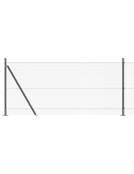 Recinzione in filo saldato  con 13 paletti flangiati Grigio 0.8x100 m Acciaio