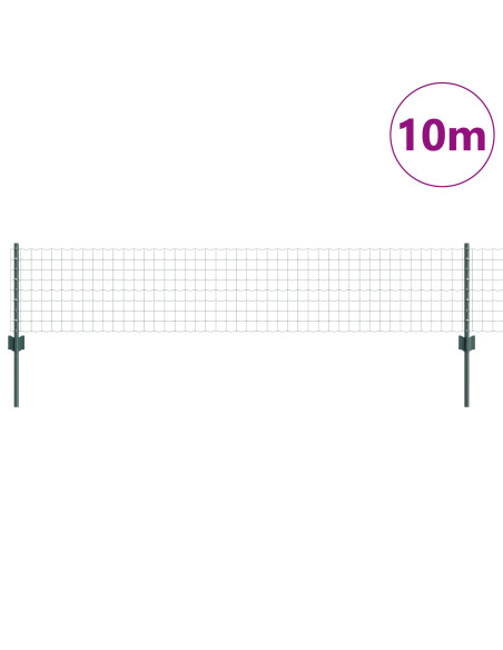 Recinzione Euro  con 5 Pali a U Verde 0.4x10 m Acciaio