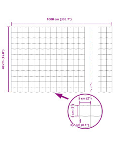 Recinzione con Posto Verde 0,4 x 10 m Acciaio e PVC 2