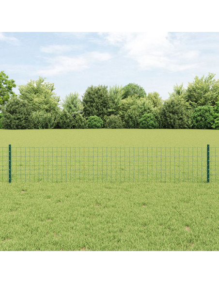 Recinzione Euro  con 5 Pali a U Verde 0.4x10 m Acciaio