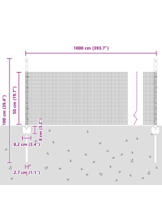 Recinzione con Posto Argento 0,5 x 10 m Acciaio 2