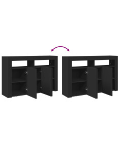 Credenza Nero 116 x 30 x 75 cm Legno multistrato