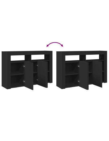 Credenza Nero 116 x 30 x 75 cm Legno multistrato