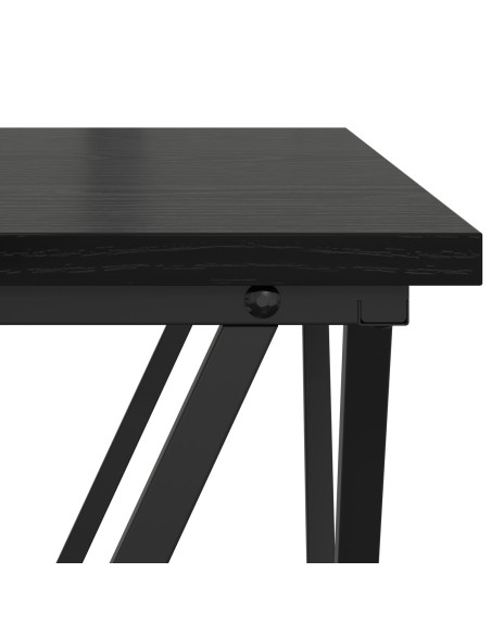 Tavolino da caffè Rovere nero Telaio in metallo, piano in legno