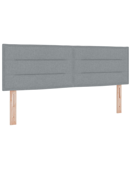 Letto Box Spring con Materasso Grigio Chiaro 140x190 cm Tessuto