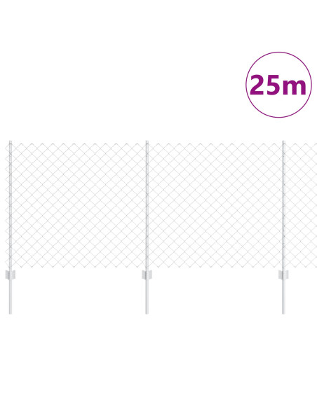 Recinzione con Posto Argento 1 x 25 m Acciaio