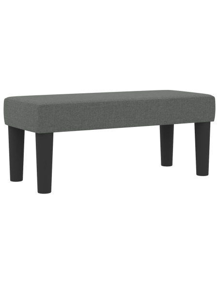 Letto con Box Spring con Materasso & Panchina Grigio Scuro 100x200 cm Tessuto