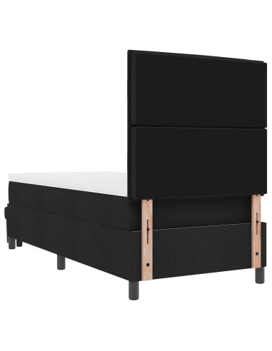 Letto a molle con materasso Nero 100 x 200 cm Tessuto