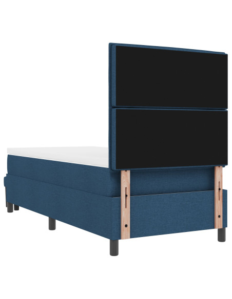 Letto con Rete a Molle e Materasso & Panchina Blu 100x200 cm Tessuto