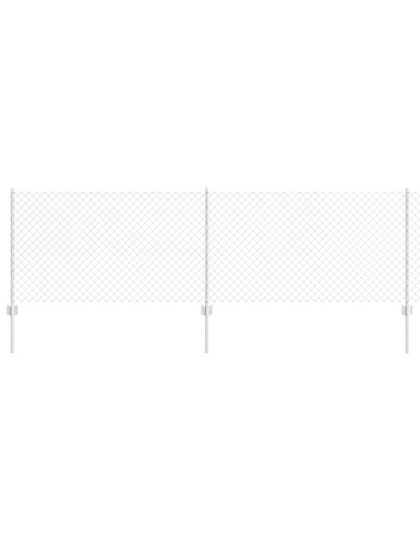 Recinzione con Posto Argento 0,8 x 25 m Acciaio