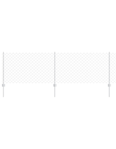 Recinzione con Posto Argento 0,8 x 25 m Acciaio
