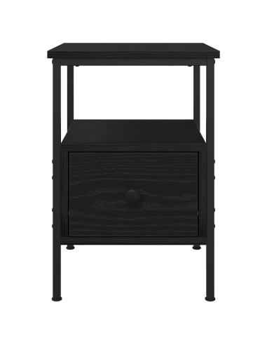 Armadio da Notte con cassetto 2 pcs Rovere Nero 34 x 36 x 50 cm