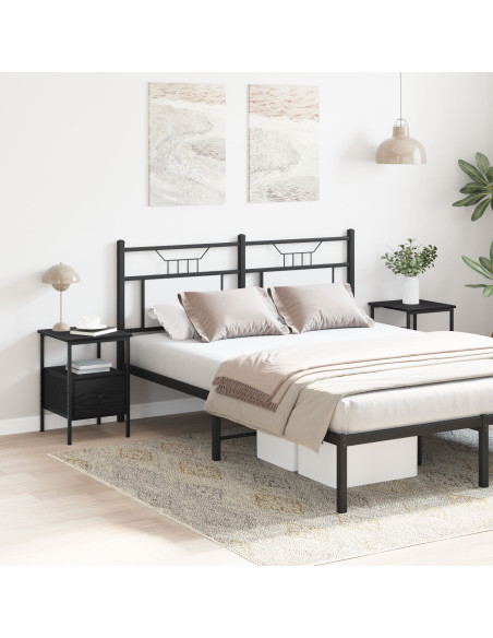 Armadio da Notte con cassetto 2 pcs Rovere Nero 34 x 36 x 50 cm