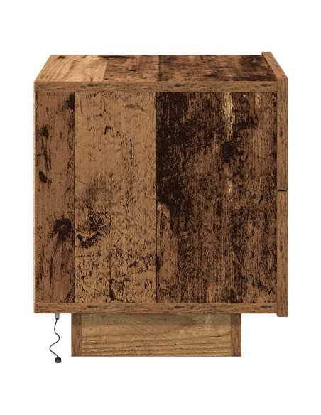 Comodino con Luci LED in Legno Antico 100x36x49 cm