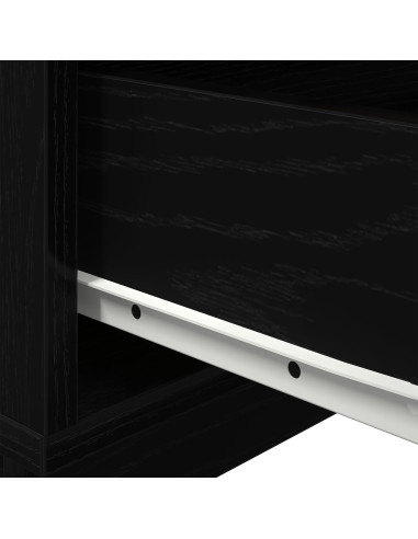 Armadio da Notte con cassetto Rovere Nero 70 x 36 x 40,5 cm