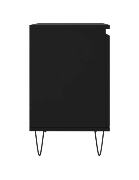 Comodini 2 pz Neri 40x30x50 cm in Legno Multistrato