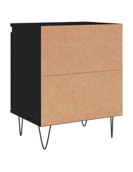 Comodini 2 pz Neri 40x30x50 cm in Legno Multistrato