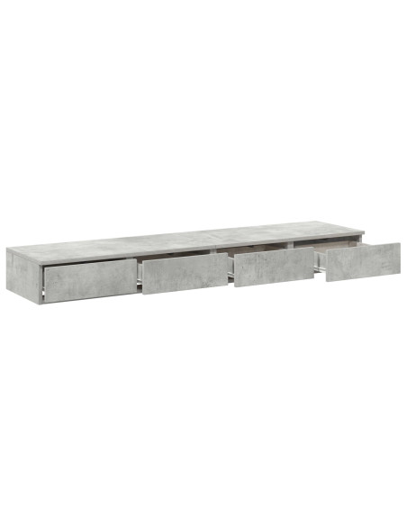 Comodino Grigio cemento Legno ingegnerizzato 150 x 36.5 x 16.5 cm